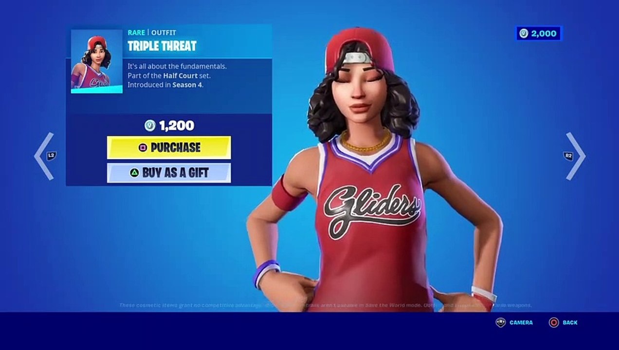 TRIPLE THREAT “OUTFIT” (RARE) 1200 V-BUCKS - FORTNITE SEASON 4