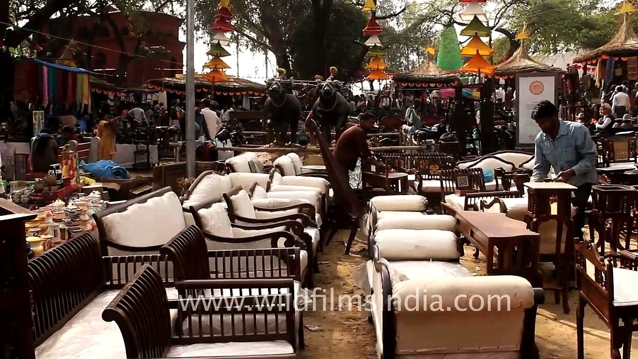 Furniture showcased at the Surajkundmela