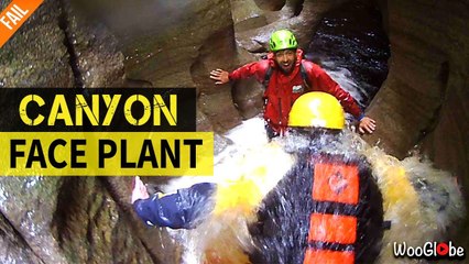 'Man face plants into canyon water after losing grip while hanging from rope'