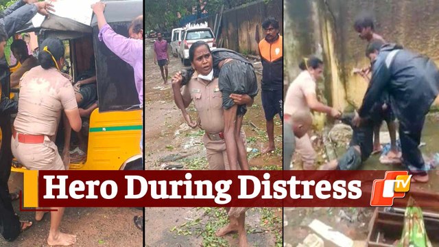 Chennai Policewoman Lifts Unconscious Man On Shoulders To Rush Him To Hospital