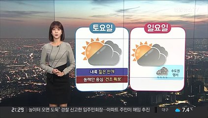 [날씨] 주말 낮부터 평년기온 회복…동해안 '건조 특보'