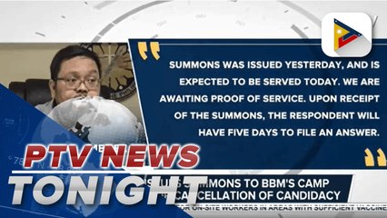 Comelec issues summons to BBM’s camp on petition for cancellation of candidacy