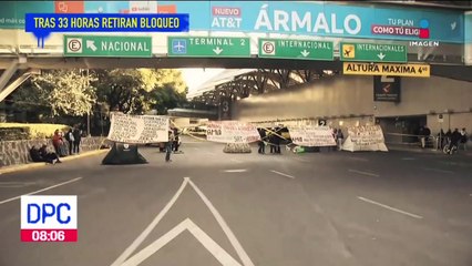 Retiran bloqueo de AICM y reabren vialidad en terminal 1