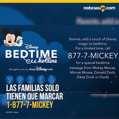 Disney lanza linea telefonica para que Mickey te de las buenas noches