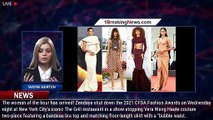Zendaya Stuns in Bra Top and Matching Skirt to Accept Fashion Icon Honor at 2021 CFDA Awards - 1brea
