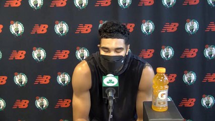 Jayson Tatum on defense: "It's starting to come together." | Celtics-Bucks Shootaround Interview