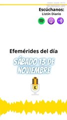 EFEMERIDES: sábado 13 de noviembre de 2021