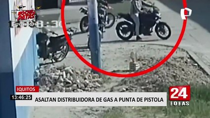 Iquitos: cámaras registran asalto a distribuidora de gas