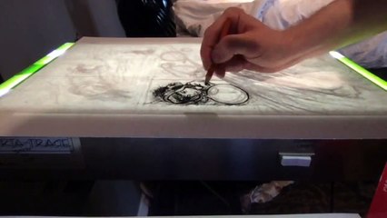 High-Speed Time Lapse: charcoal art for page 50