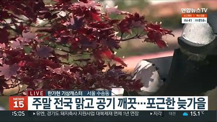 [날씨] 추위 누그러진 주말…휴일 포근한 가을날씨