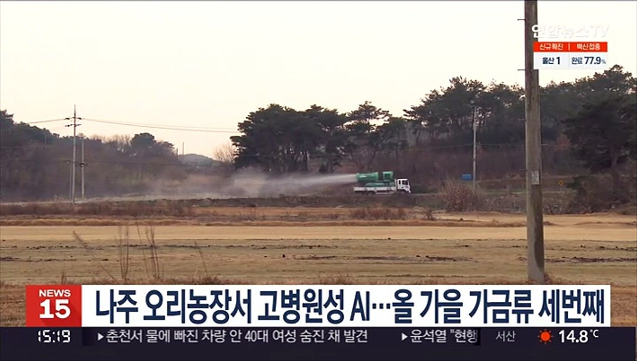 나주 오리농장서 고병원성 AI…올가을 가금류 세 번째