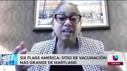 Six Flag centro de vacunación masivo de Covid en Maryland