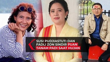Puan Maharani Tanam Padi Saat Hujan, Susi Pudjiastuti dan Fadli Zon Berikan Sindiran