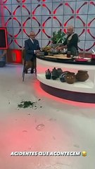 Rui Oliveira parte louça em direto: "Olha, já era! Acontece"