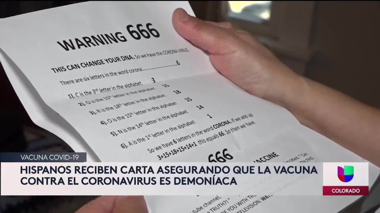 Hispanos reciben carta que segura la vacuna contra el COVID es “demoniaca”