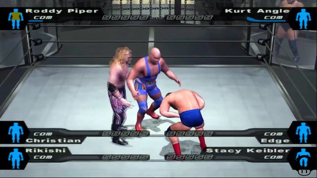 Here Comes the Pain Stacy Keibler vs Rikishi vs Kurt Angle vs Roddy Piper vs Edge vs Christian