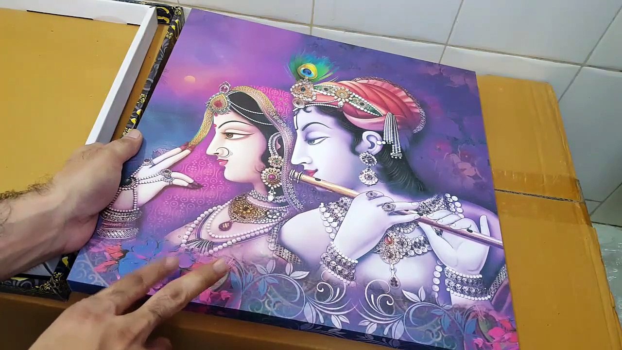 Unboxing and Review of God Radha Krishna Elegant Design Poster Holy Spirit Photo Frame વેલેન્ટાઈન ડે ગિફ્ટ