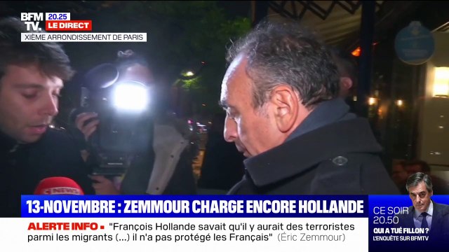 C’est une affaire d’immigration , devant le Bataclan, Éric Zemmour dénonce les politiques migratoires menées avant les attentats