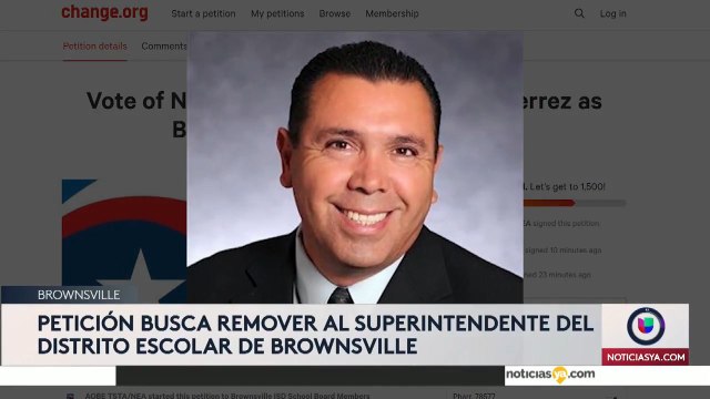 Petición busca remover al superintendente del distrito escolar de Brownsville
