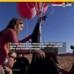 Ilusionista logró volar sobre Arizona usando solo globos con helio
