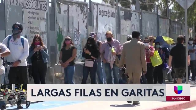 Reportan largas filas en garitas en medio de restricciones por Covid-19