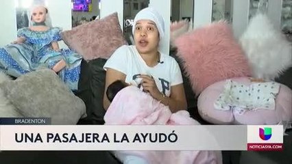 Madre hispana de la bahía por poco dio a luz bajándose de un avión