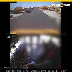 Chofer de autobs escolar provoca que menor se estrelle en parabrisas
