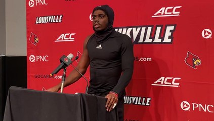 Download Video: Louisville WR Tyler Harrell Postgame vs. Syracuse (11/13/21)