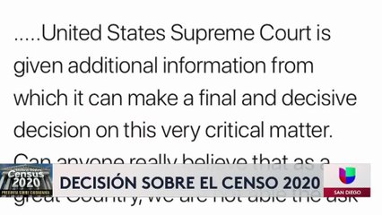 Decision sobre el censo del 2020