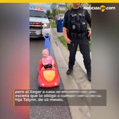 VIDEO: Oficial "detuvo" a su bebé por conducir en sentido contrario