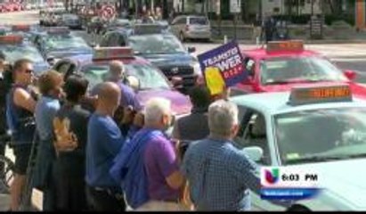 Protestan taxistas en Wsahington D.C.