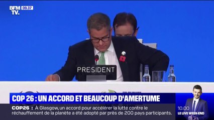 COP26: son président se dit "sincèrement désolé" et dit comprendre "les déceptions" face à l'accord adopté
