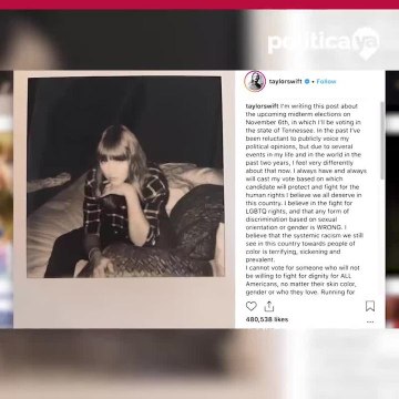 Taylor Swift invita al voto y se dispara el nmero de registros