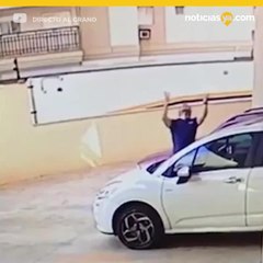 Hombre salva a perrita que cay de un noveno piso