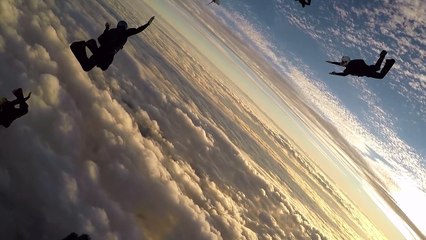 Airplane Stalls as Skydivers Start Their Jump