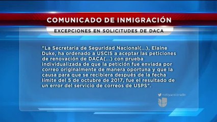 BELEN LIVE USCIS ACEPTA DACA TARDIO CORREO