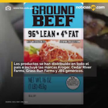 5.1 millones de lb de carne más retiradas por brote mortal de salmonela
