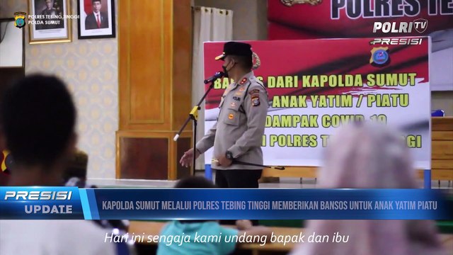 Polres Tebing Tinggi Serahkan Bansos Untuk Anak Yatim Piatu