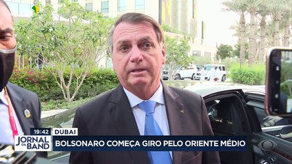 O presidente Jair Bolsonaro desembarcou em Dubai, primeira parada de um giro de uma semana pelo Oriente Médio.
