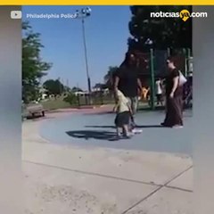 Mujer patea a ni%c3%b1o y amenaza con dejarlo est%c3%a9ril en video viral