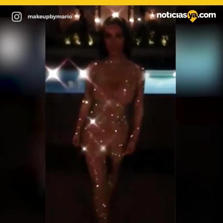 Kim Kardashian vestido brillo