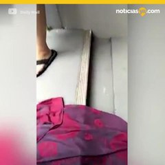 Intenta salvar a mujer sostenindola del cabello pero se le resbala