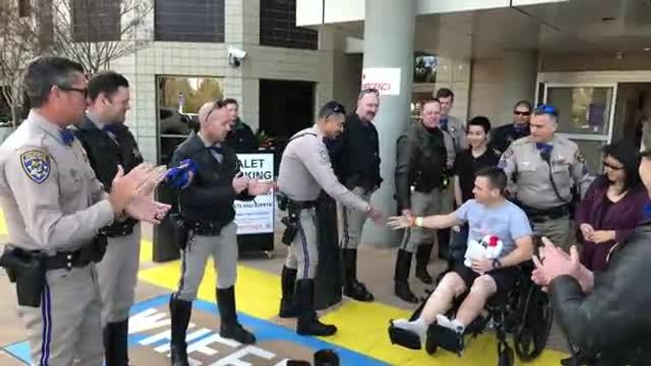 VIDEO CHP officer hit by alleged drunk driver honored by colleagues as he leaves hospital - Story  KTVU - httpwww.ktvu.comnewsktvu-local-newsvideo-chp-officer-hit-by-alleged-drunk-driver-honored-by-colleagues-as- (1)