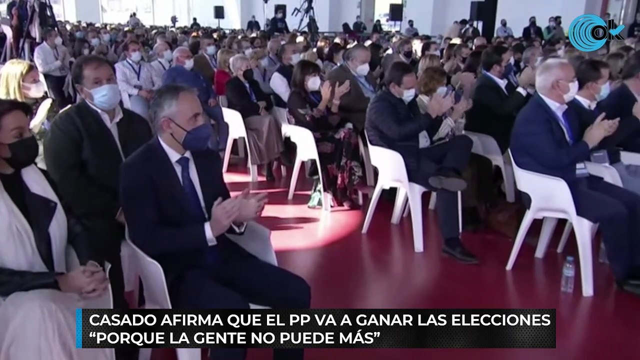 Casado afirma que el PP va a ganar las elecciones "porque la gente no puede más"