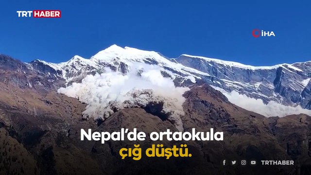 Nepal'de çığın düşme anı kamerada: 11 yaralı