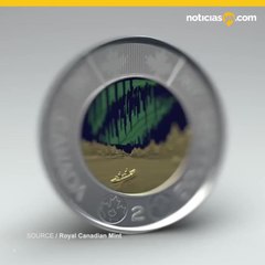 Nuevas y brillantes nuevas monedas de dólares canadienses
