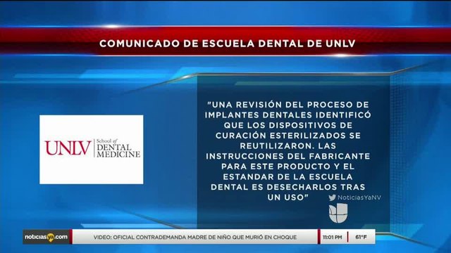Noticias Nevada 11pm 030918 - UNLV DENTAL SCHOOL IMPLANTS