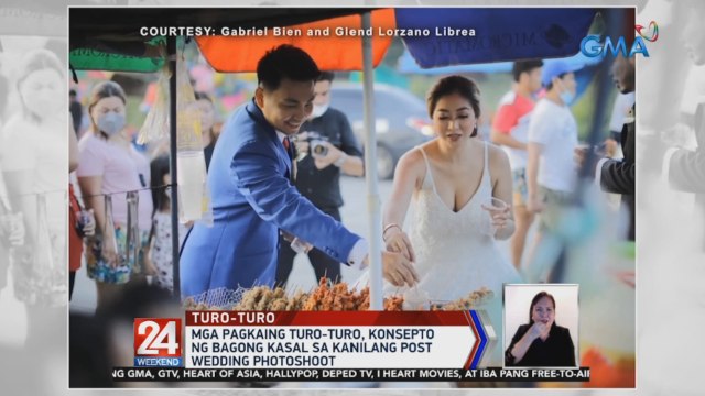 Mga pagkaing turo-turo, konsepto ng bagong kasal sa kanilang post wedding photoshoot | 24 Oras Weekend
