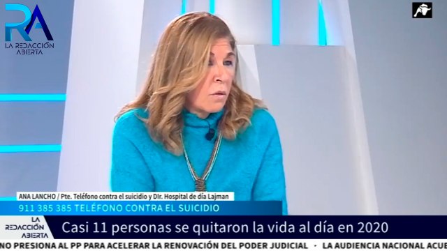 Casi 11 personas al día se quitaron la vida en 2020: Ana Lancho Pte. Teléfono contra el suicidio