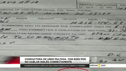 Multan a conductora de Uber por no hablar inglés